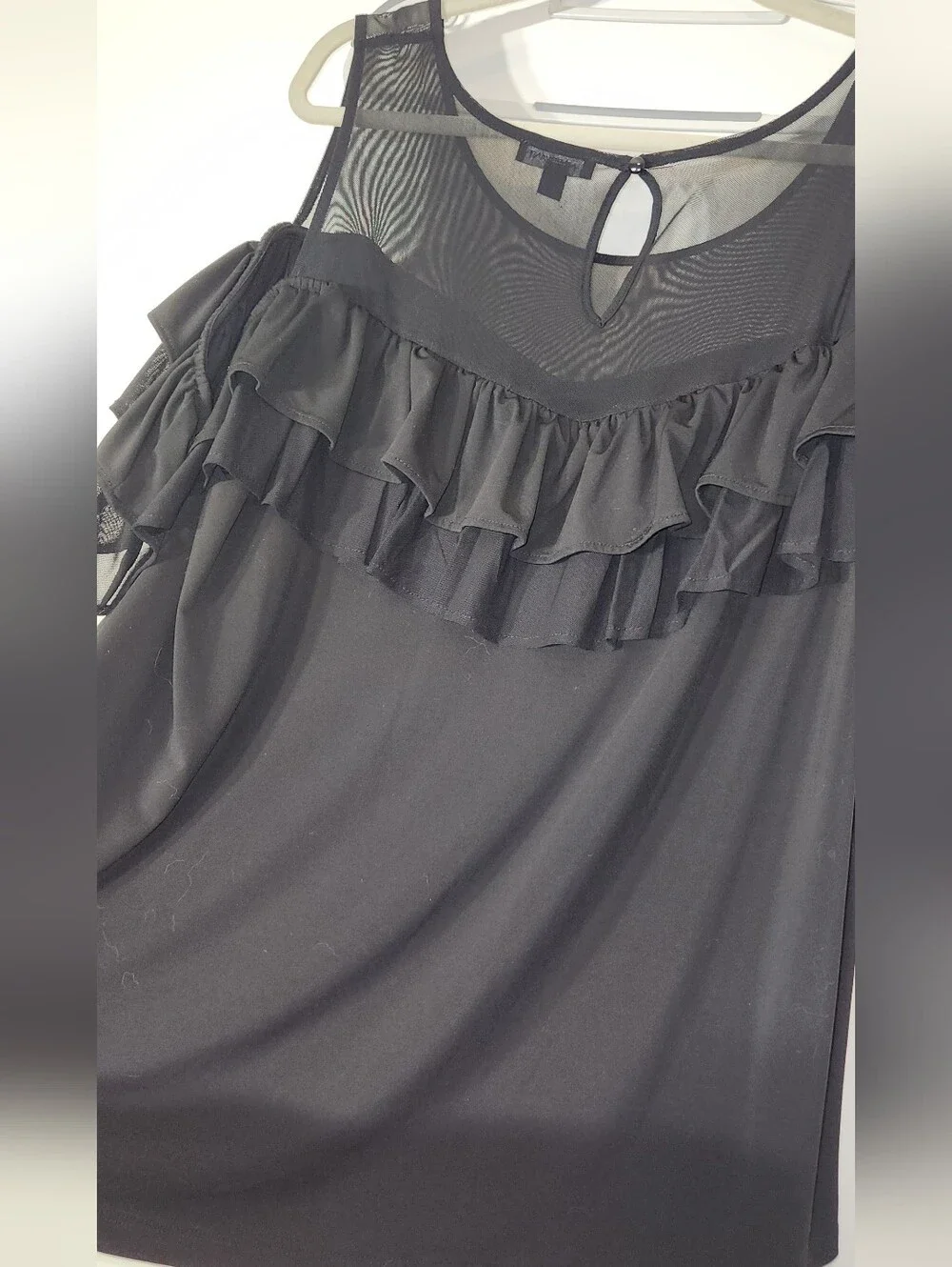 🖤Lane Bryant Romantic🖤Black Ruffle Cold-Shoulder Top. 22/24. Date Night Vibes - Picture 7 of 12